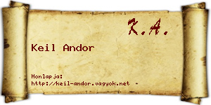 Keil Andor névjegykártya